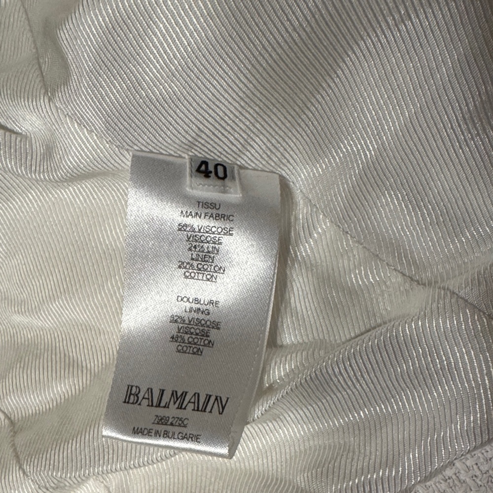 Balmain Ivory Blazer with Gold Accents - Picture 3 of 9